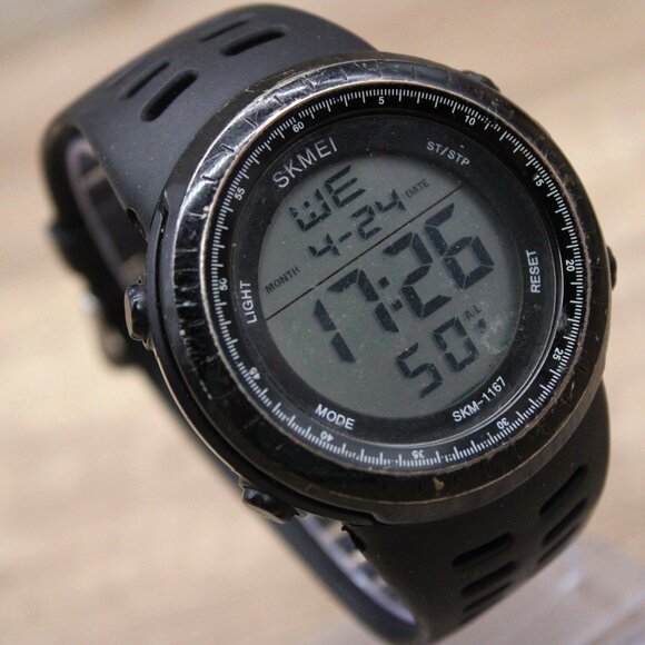 SKMEI Digital Watch SKM-1167 Black Tone Stainless Steel Classic Sports Outdoor - Picture 1 of 8